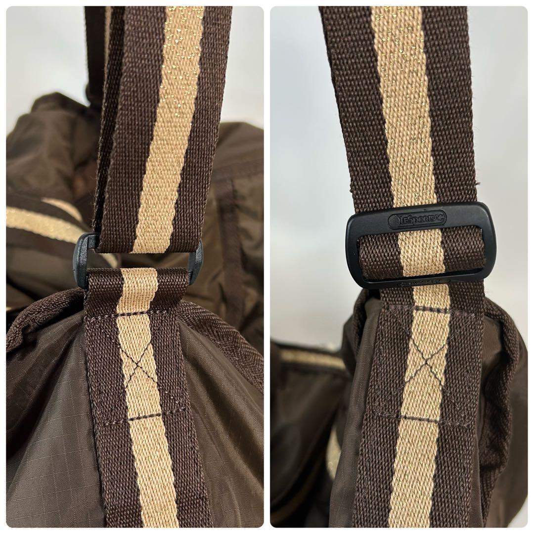 LeSportsac ラージウィークエンダー ボストンバッグ ブラウン 鍵付き