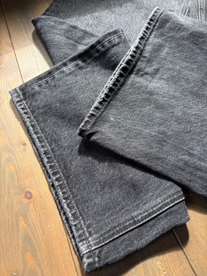 moussy CROSS WAIST WIDE STRAIGHT ブラック