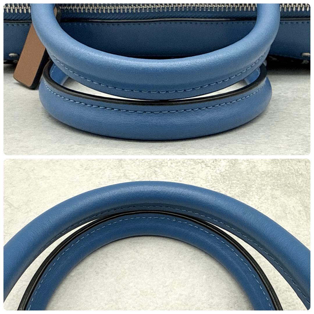 良品 COACH 2way ミニボストンバッグ PVC ペイズリー × 蝶々