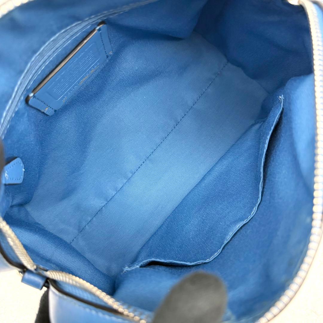 良品 COACH 2way ミニボストンバッグ PVC ペイズリー × 蝶々