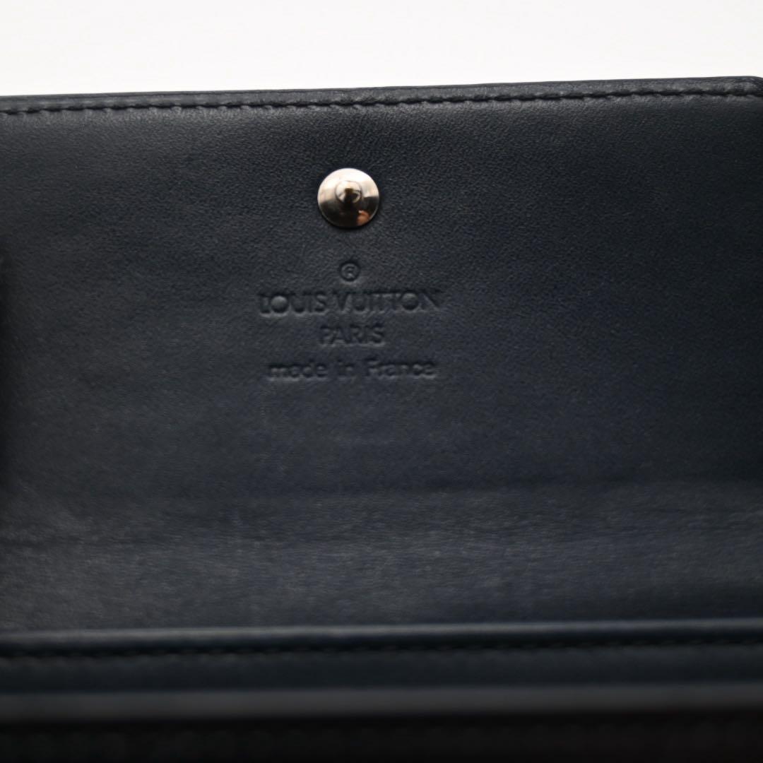 ルイヴィトン✨三つ折り財布 モノグラム マット Wホック ネイビー