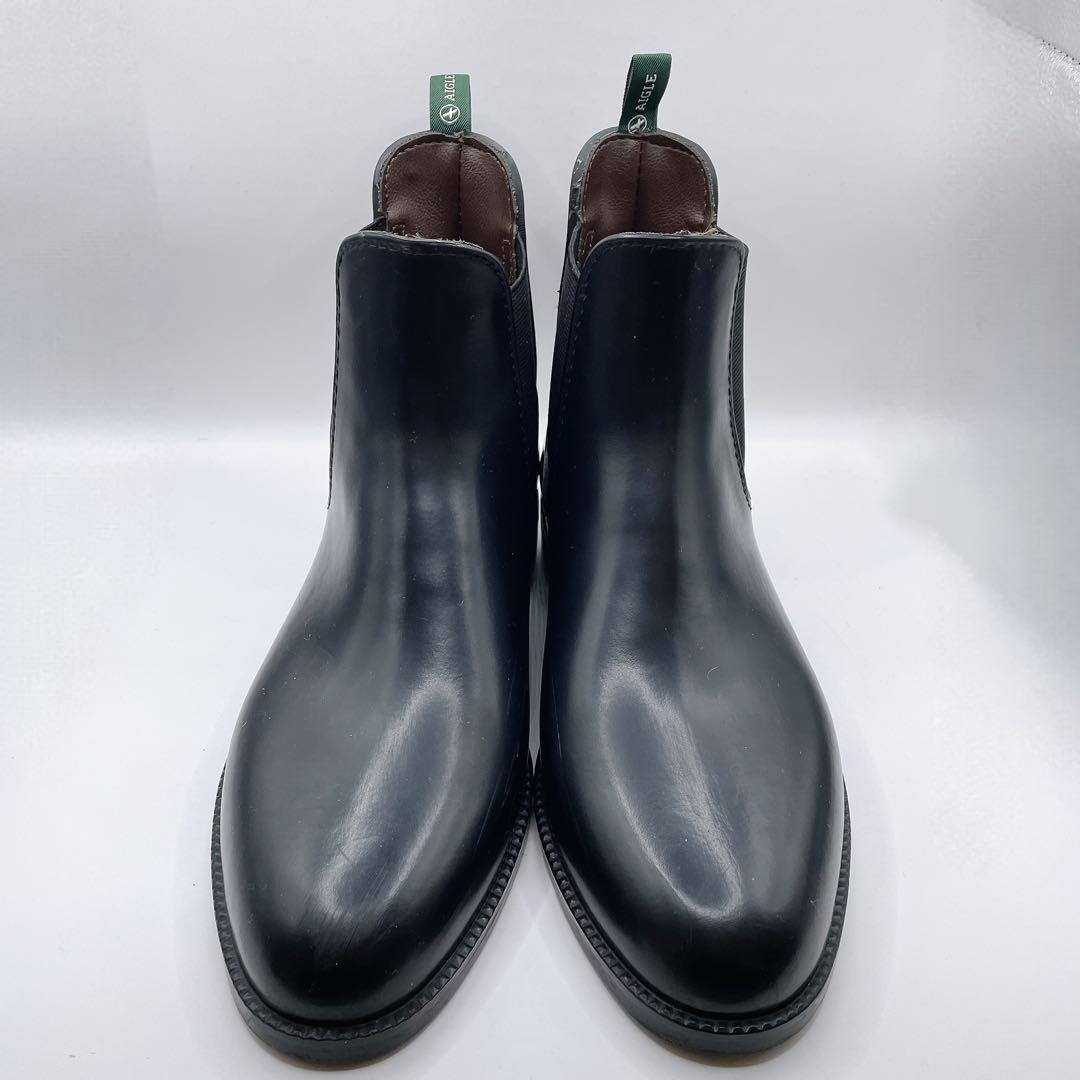 美品‪☆ AIGLE ブラック チェルシーブーツ サイドゴア　レインブーツ　39