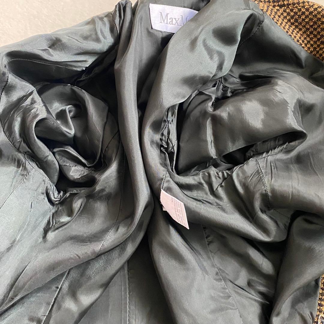 最高級 白タグ MaxMara 千鳥格子 ダブル ジャケット 40 希少