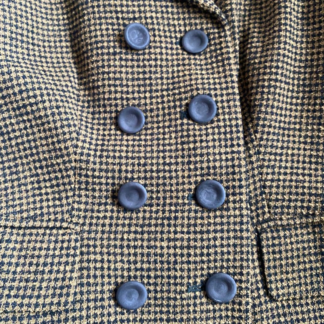 最高級 白タグ MaxMara 千鳥格子 ダブル ジャケット 40 希少