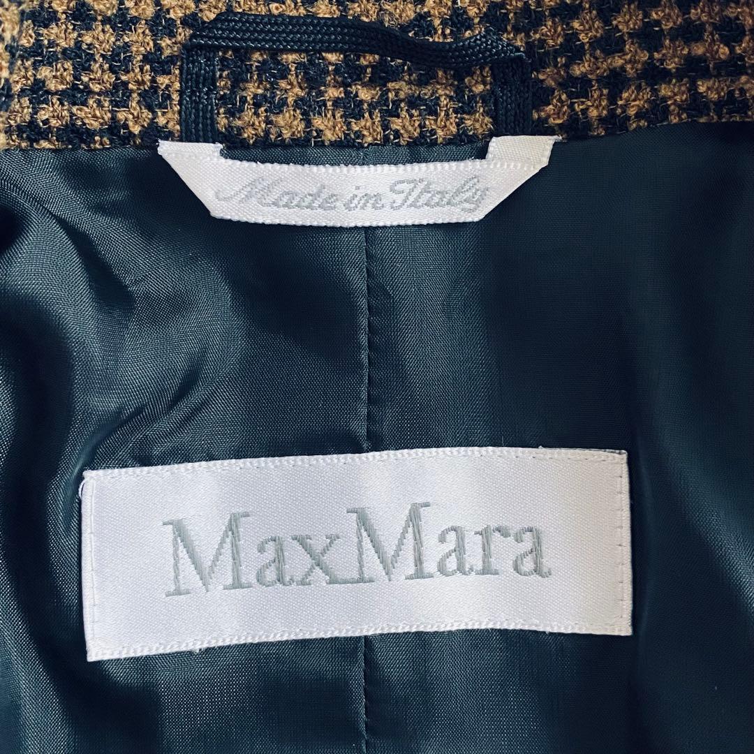 最高級 白タグ MaxMara 千鳥格子 ダブル ジャケット 40 希少