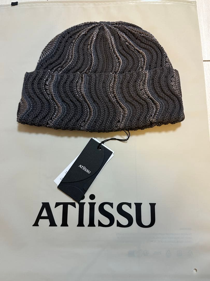 【新品本物】ATiiSSU(アティシュ) Weave Beanie GYビーニー