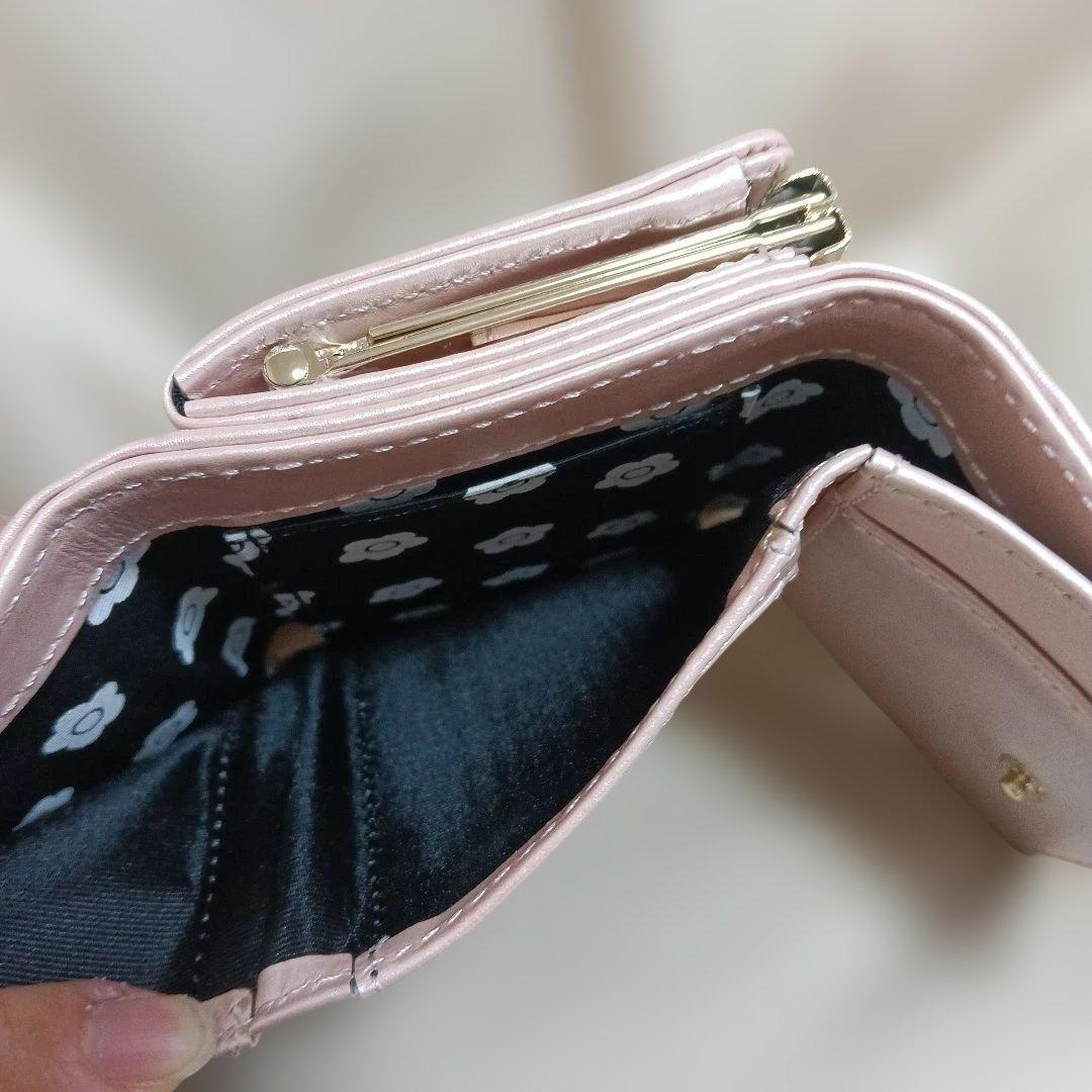 【美品】マリークワント 三つ折財布 パール ピンク 財布 MARY QUANT