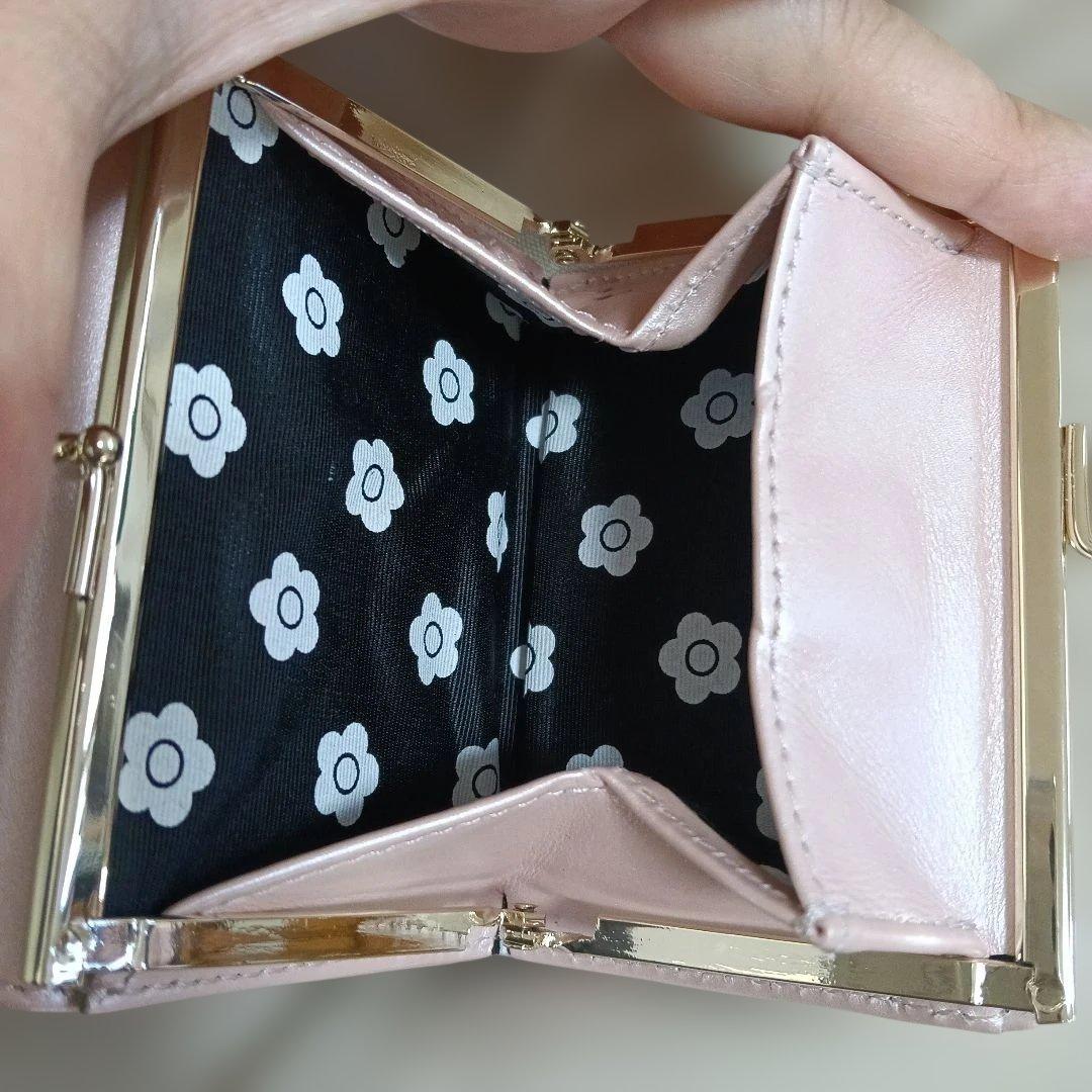 【美品】マリークワント 三つ折財布 パール ピンク 財布 MARY QUANT
