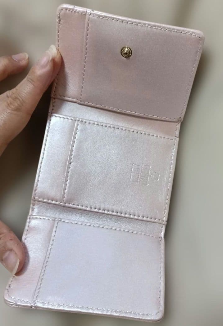 【美品】マリークワント 三つ折財布 パール ピンク 財布 MARY QUANT