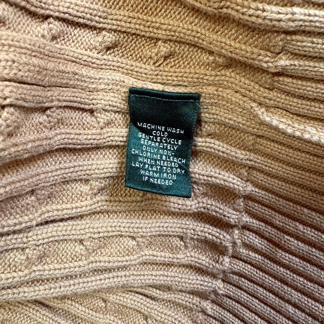 LAUREN RALPH LAUREN ケーブルニット ジップベージュ サイズM