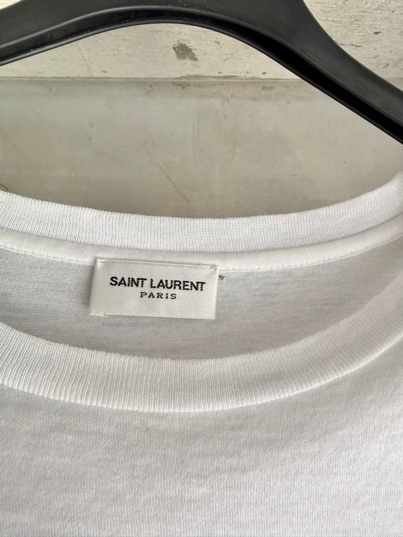 トップス SAINT LAURENT PARIS 17SS White T-Shirt