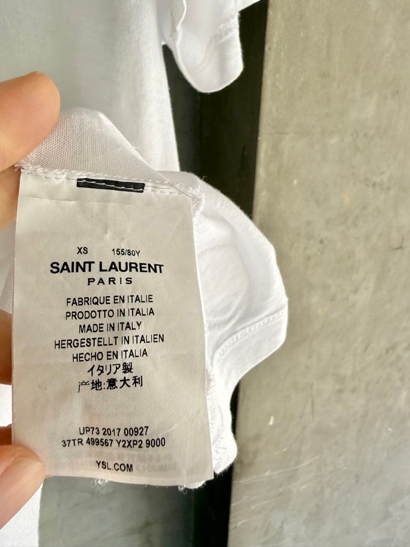 トップス SAINT LAURENT PARIS 17SS White T-Shirt