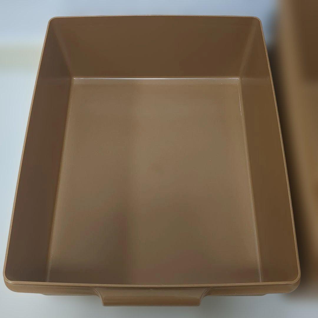 【2個セット】人気色ブラウン　タッパーウェア　スーパーケース　衣装/収納ケース