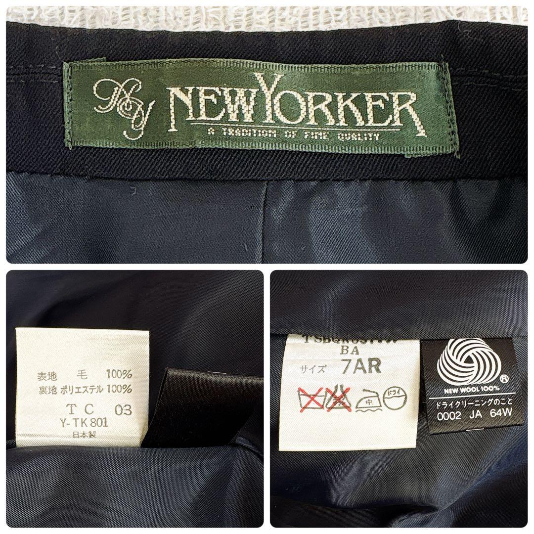 NEWYORKER 金ボタン 紺ブレ ダブルブレスト ジャケット ネイビー