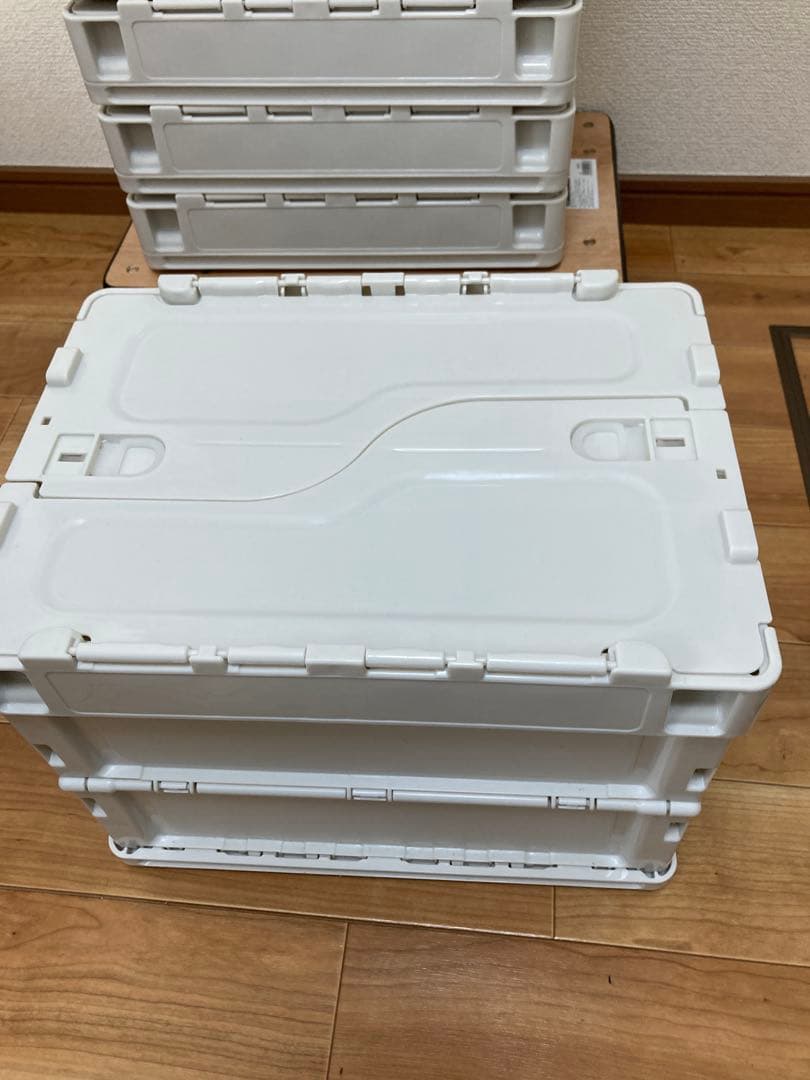 折りたたみコンテナ エコン ふた一体型 20L オフ白 10個セット　台車は別