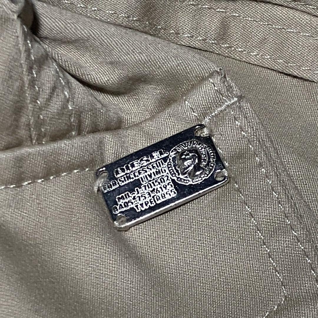 DIESEL ベージュ トレンチコート ダブルブレスト メタルプレートロゴ XL
