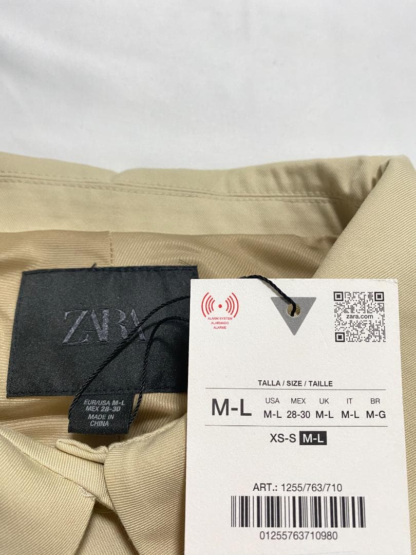 新品 ZARA フリル付きクロップドトレンチコート M～L
