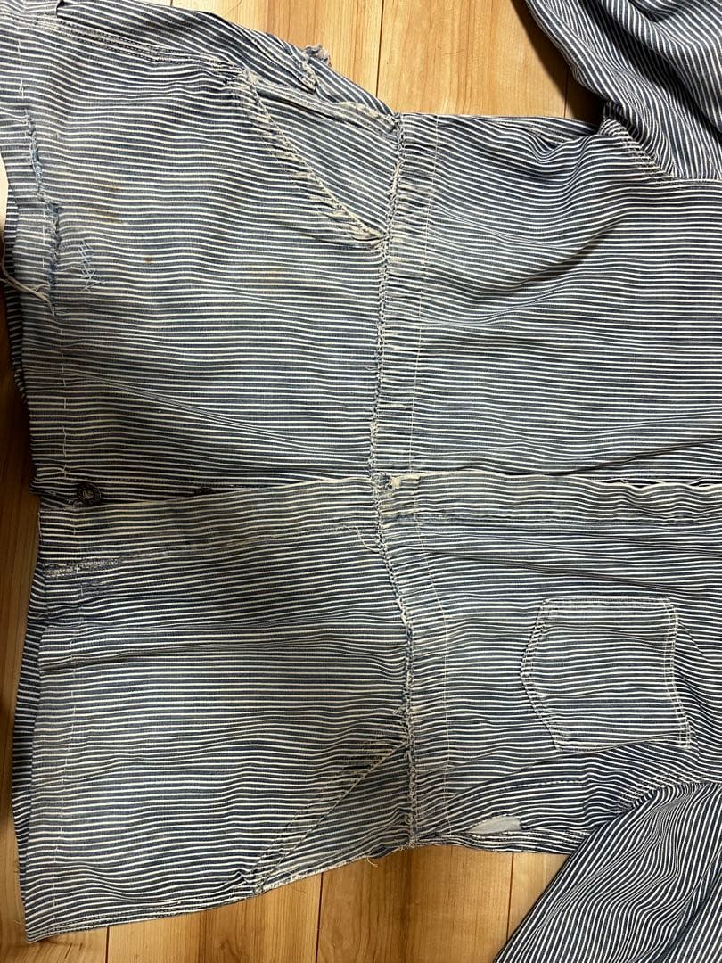 40s 50s ツナギストライプ カバーオールリメイク
