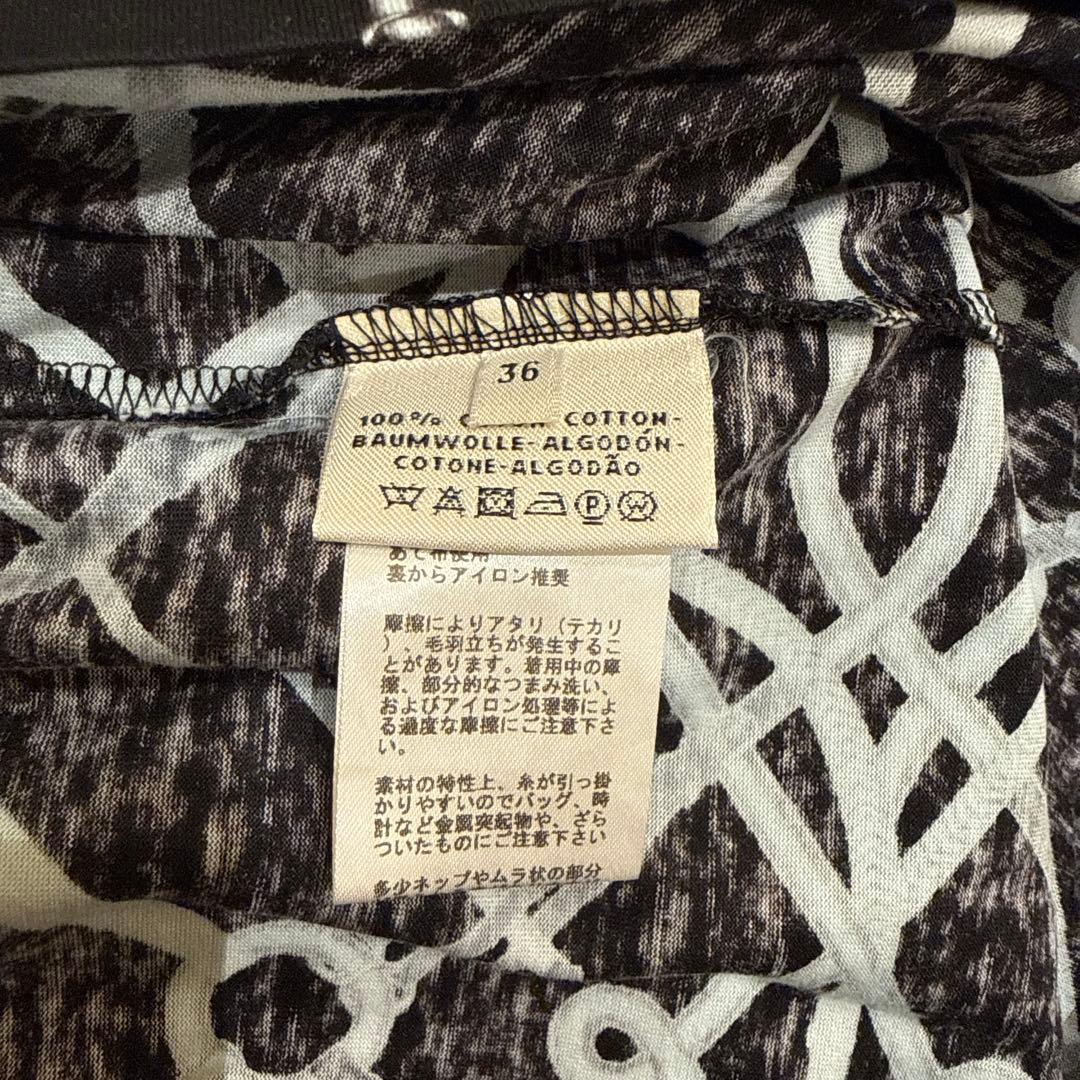 HERMES 幾何学模様 半袖ワンピース 36