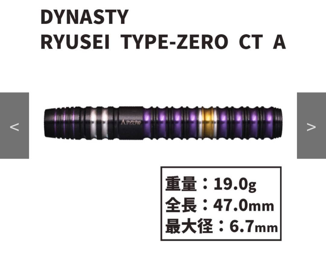 DYNASTY RYUSEI TYPE-ZERO CT A ダーツセット