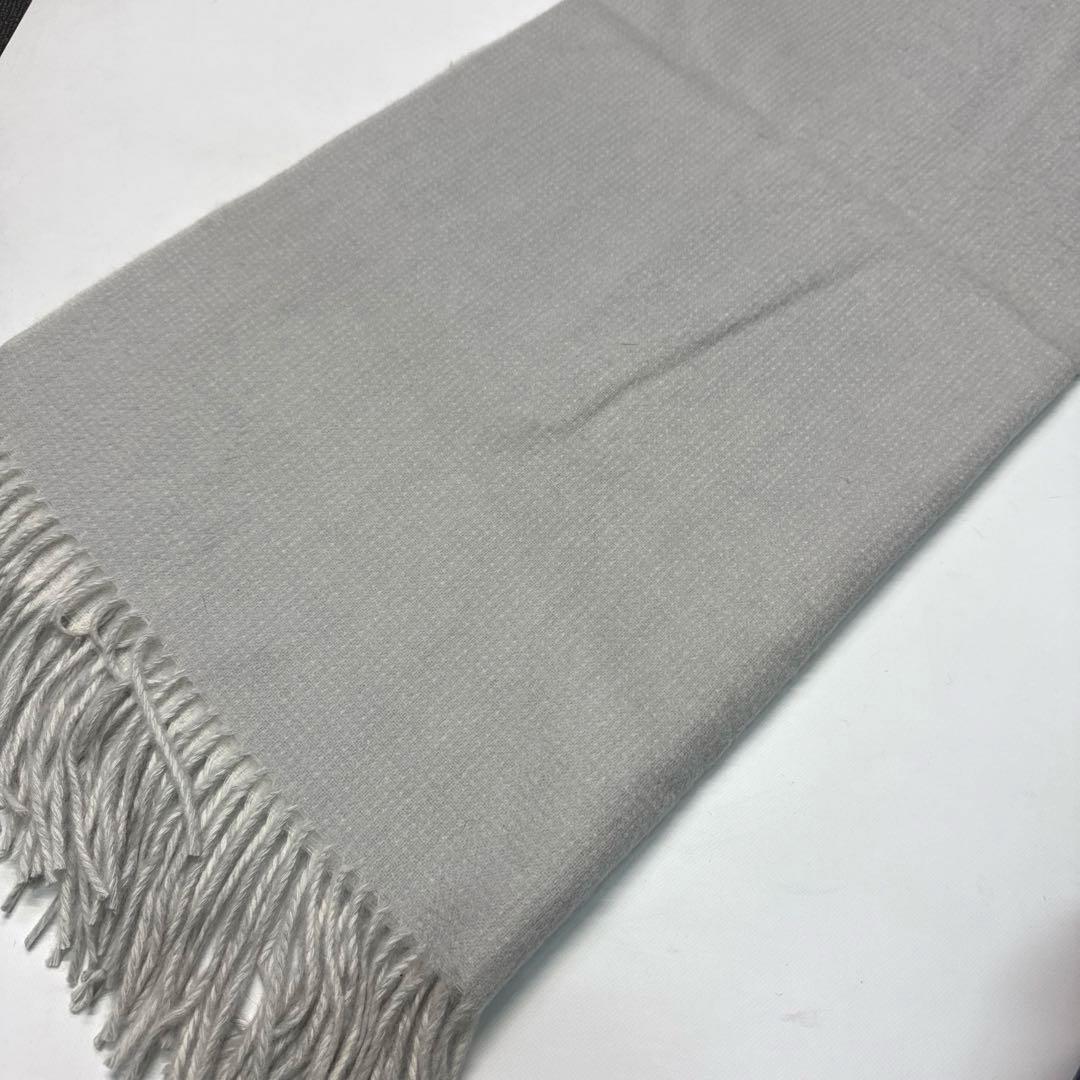 23区 PURE CASHMERE カシミヤ大判ストール ライトグレー　マフラー