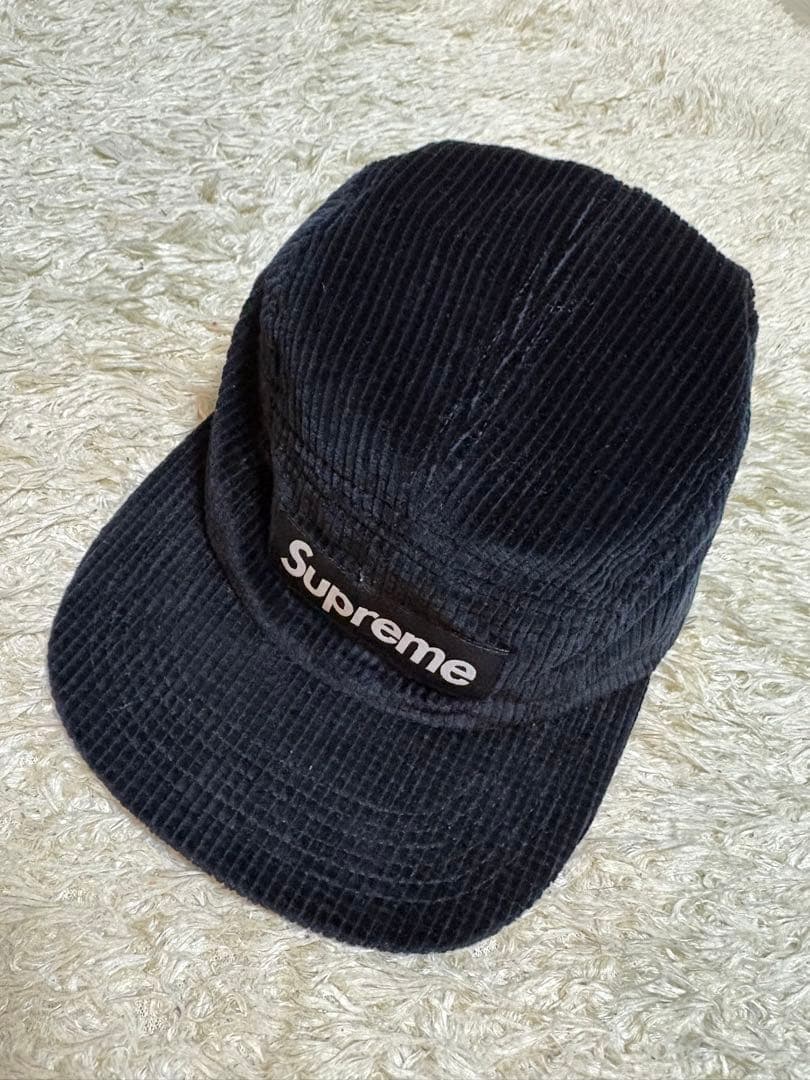 Supreme ジェットキャップ　camp cap コーデュロイ黒