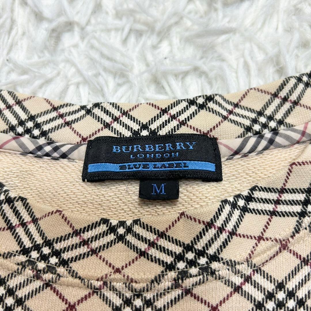 【美品】バーバリーブルーレーベル 半袖 カットソー ノバチェック ベージュ M
