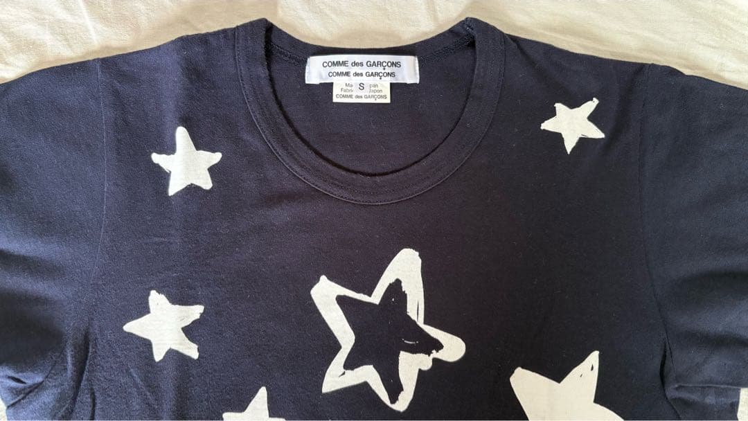 COMME des GARÇONS (コムコム)ネイビー星柄 Tシャツ Sサイズ