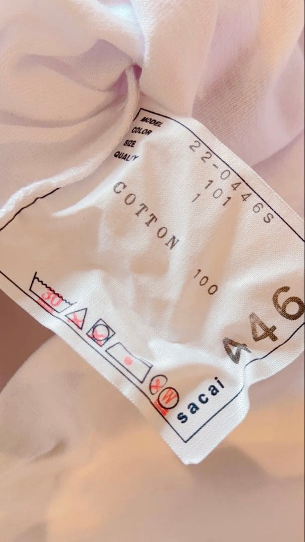 未使用　sacai サカイ　ロゴ　プリント　Tシャツ　ホワイト
