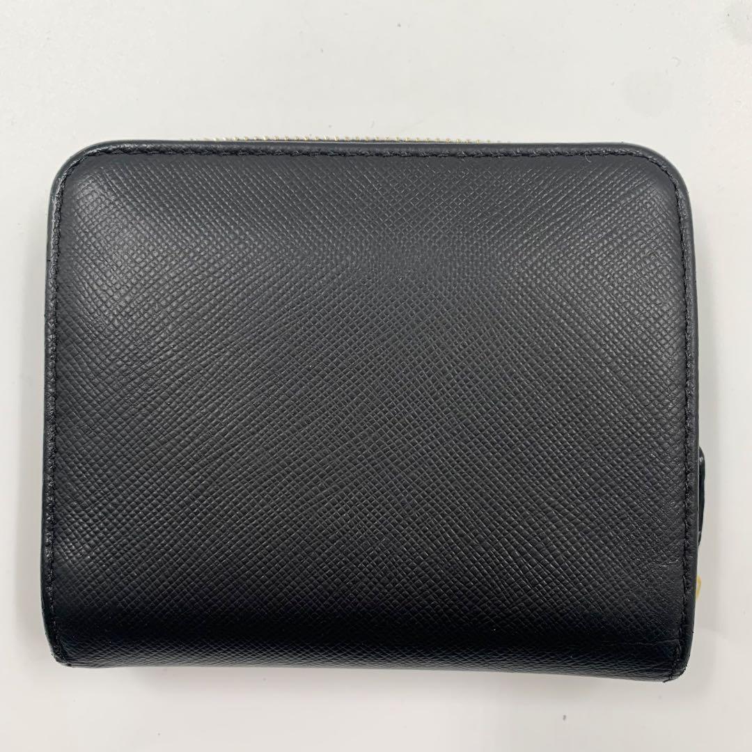 【✨極美品✨】プラダ シャイン 二つ折り財布 サフィアーノ ブラック IC搭載