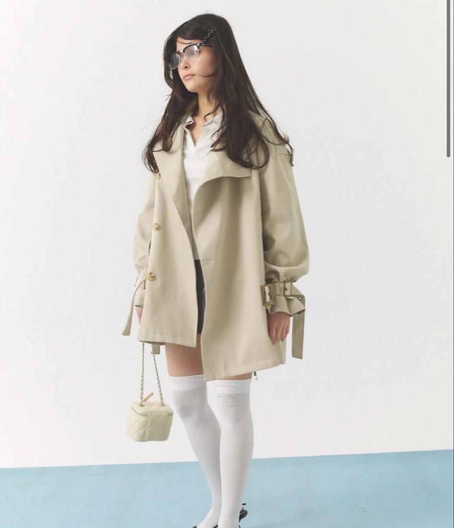 ペリキュール stand collar trench coat