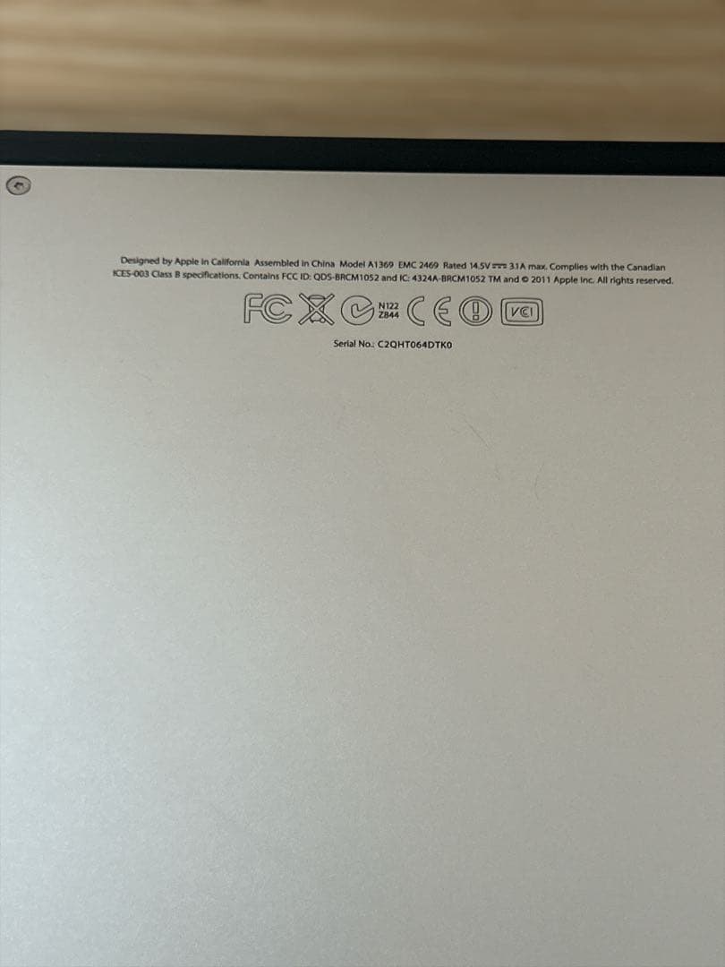 MacBook Air A1369 13インチ i7 4GB 充電器付