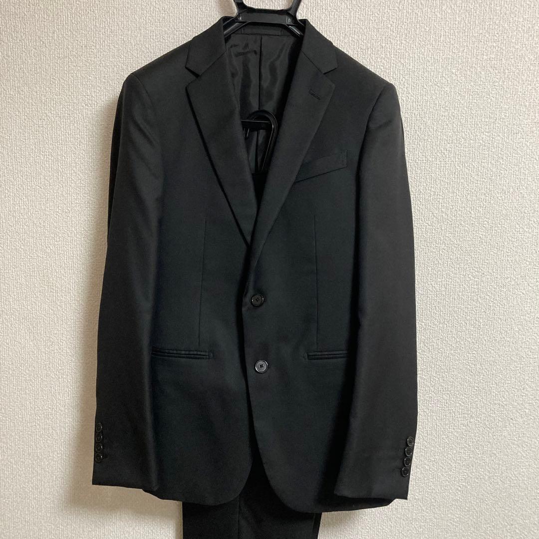 美品［ユナイテッドアローズ ホワイトレーベル］黒 スーツ 冠婚葬祭　サイズ44