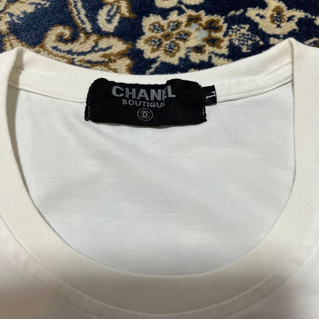 【美品】 CHANELレディース半袖Tシャツ Lサイズ