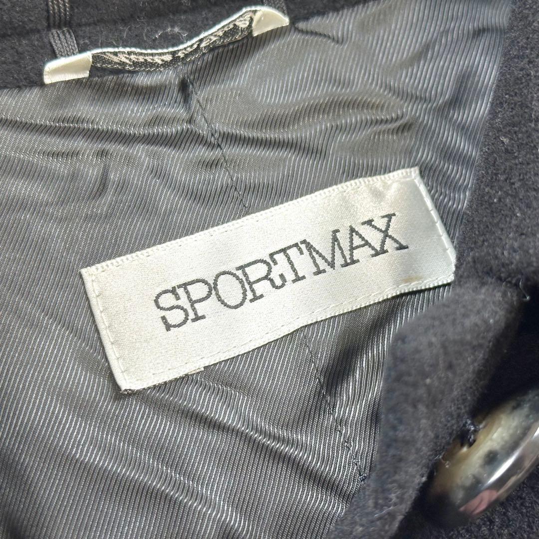 【美品】SPORTMAX ウールカシミヤ ステンカラーコート ブラック 38