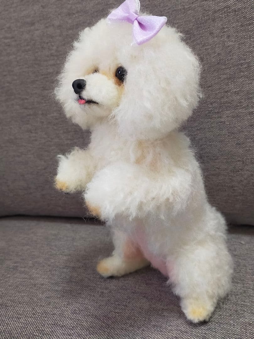 お値下げ。送料込み。トイプーちゃん。おねだり立ちポーズ。自立直立。舌チロ♡
