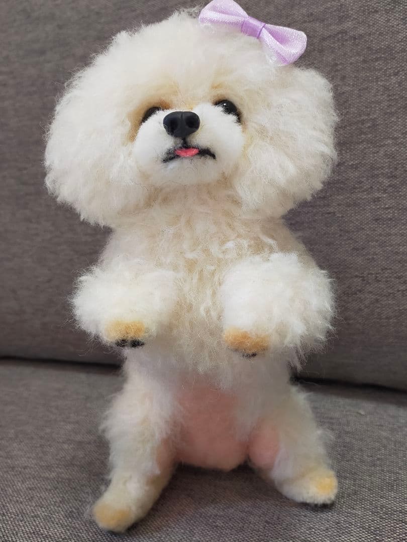 お値下げ。送料込み。トイプーちゃん。おねだり立ちポーズ。自立直立。舌チロ♡