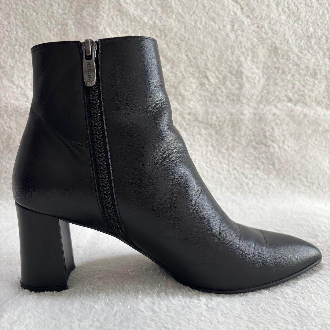 ✨️美品✨️ DIANA ダイアナ ブラック レザー ショートブーツ 23㎝ 黒