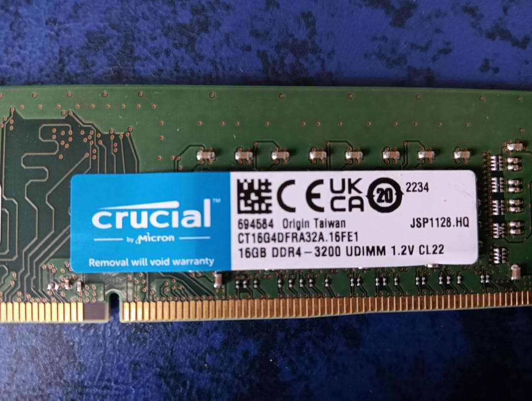 Crucial(Micron)16GB(8GB×2) DDR4 3200MHz