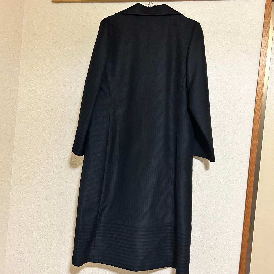akihiko izukura 極美品✨シルク100% ブラック ロングコート