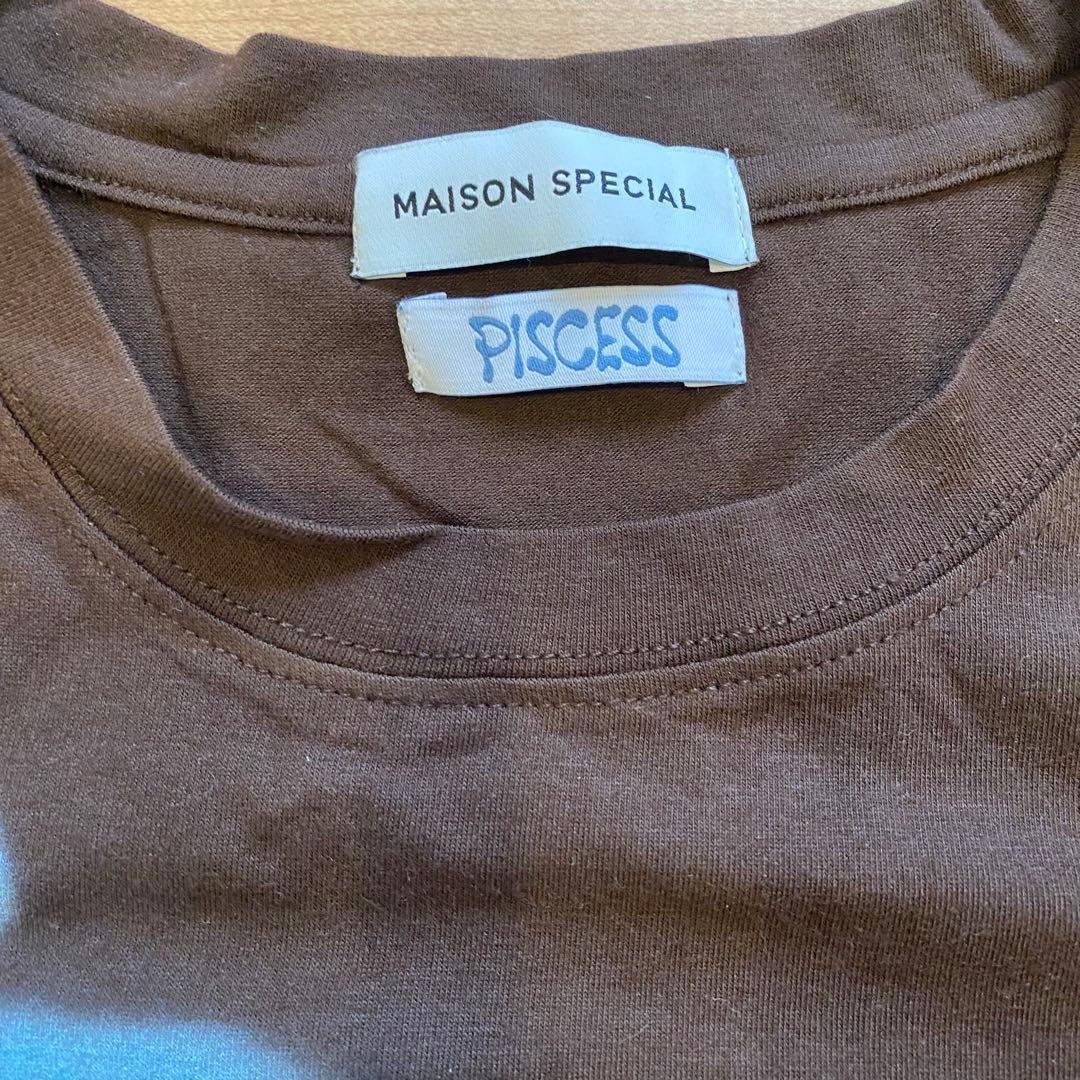 MAISON SPECIAL/PISCESS ブラウン Tシャツ