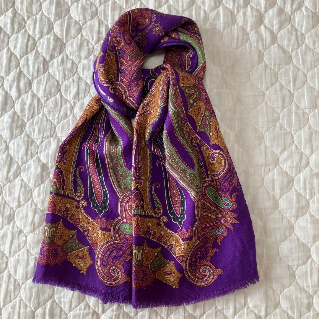 【ETRO】ペイズリー柄ストール 紫