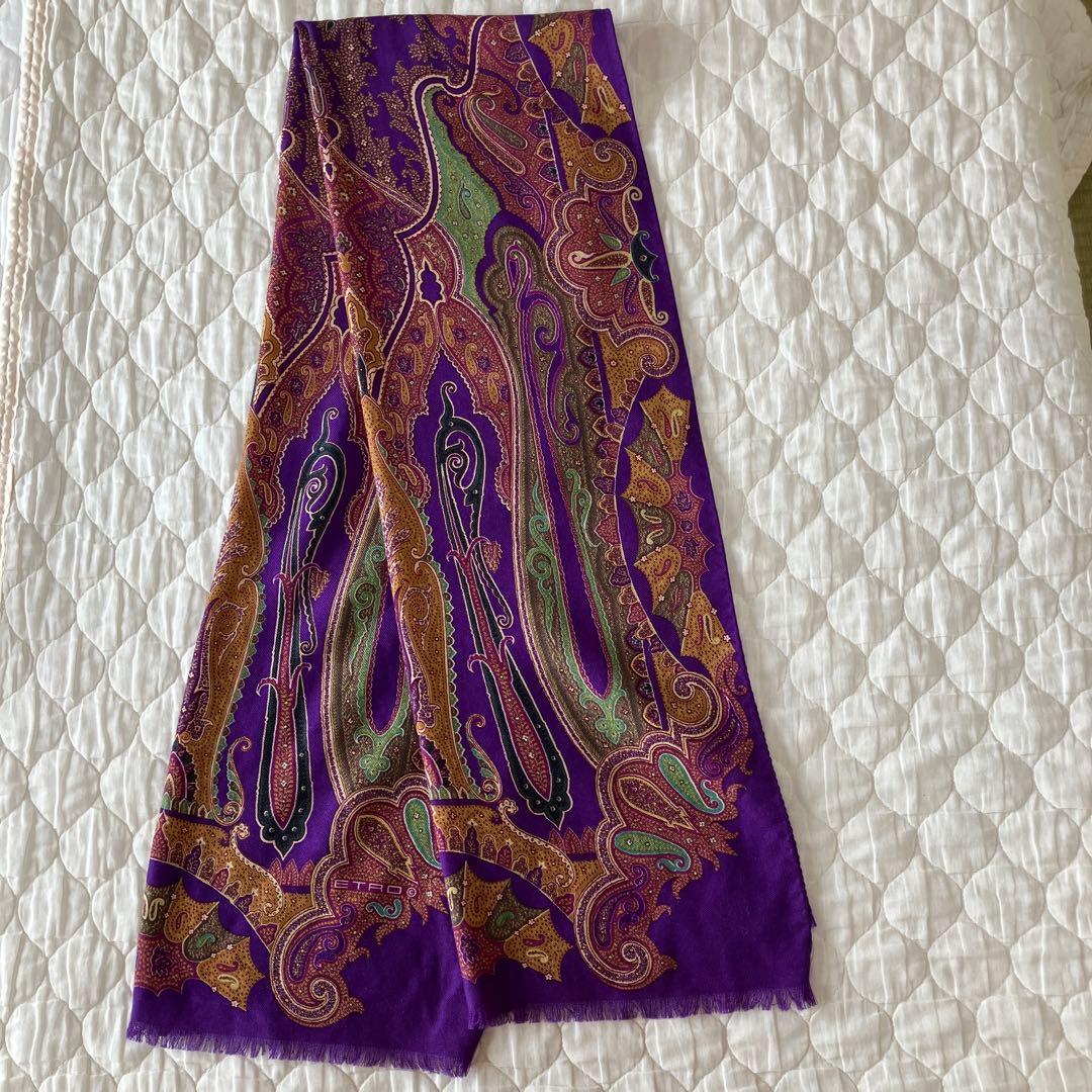 【ETRO】ペイズリー柄ストール 紫