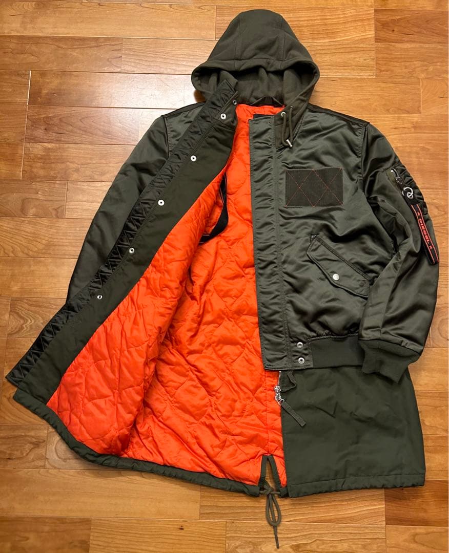 極美品　DIESEL ディーゼル　MA-1 　変形　ドッキングモッズコート　XL