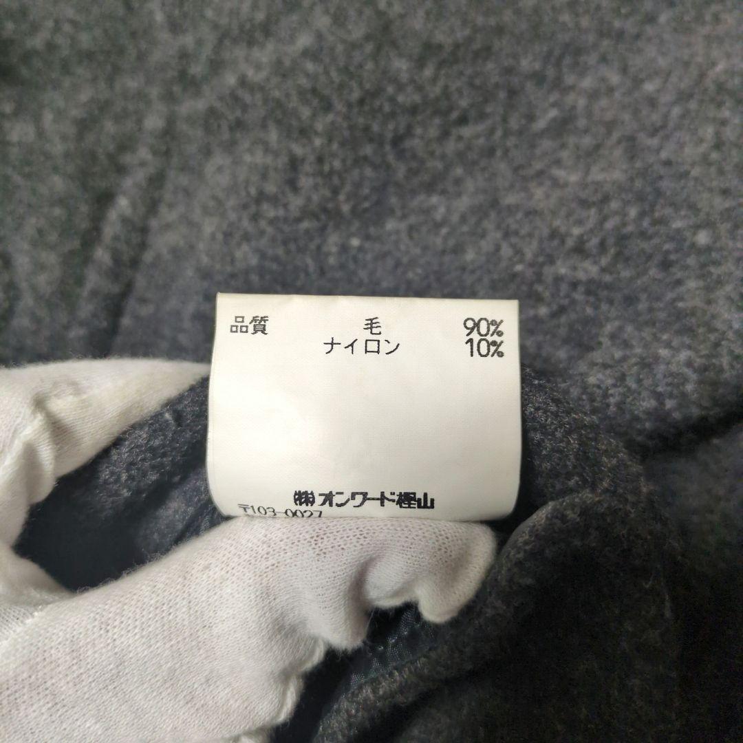 J.PRESS　ロングダッフルコート　LL　　グレー ワイドシルエット　チェック