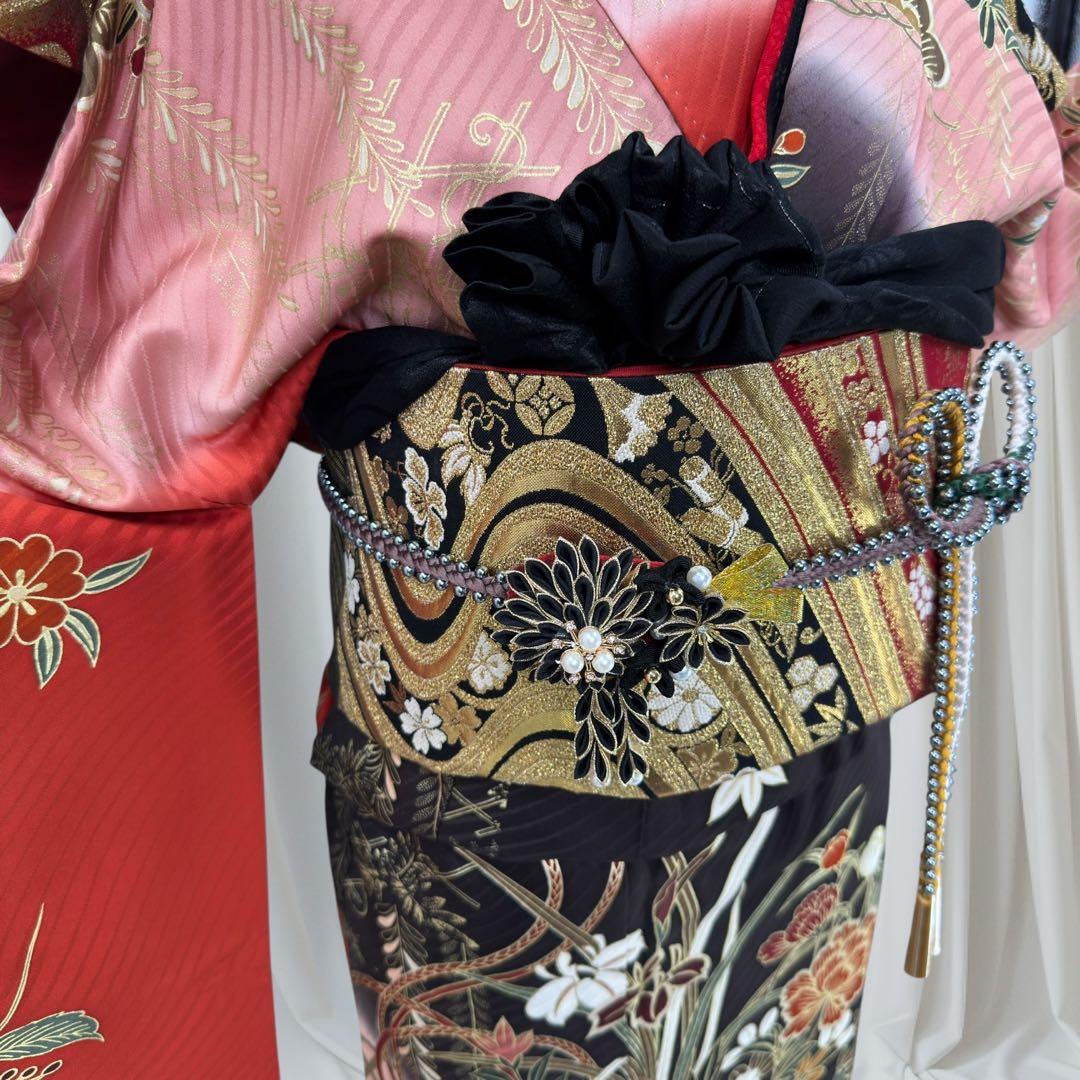 逸品 振袖8点フルセット 金駒刺繍 金彩 成人式 結婚式　謝恩会　卒業式