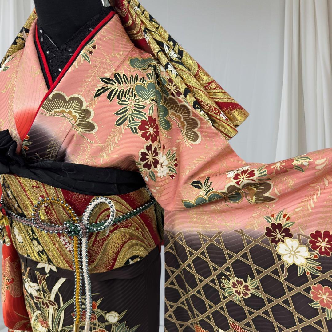 逸品 振袖8点フルセット 金駒刺繍 金彩 成人式 結婚式　謝恩会　卒業式