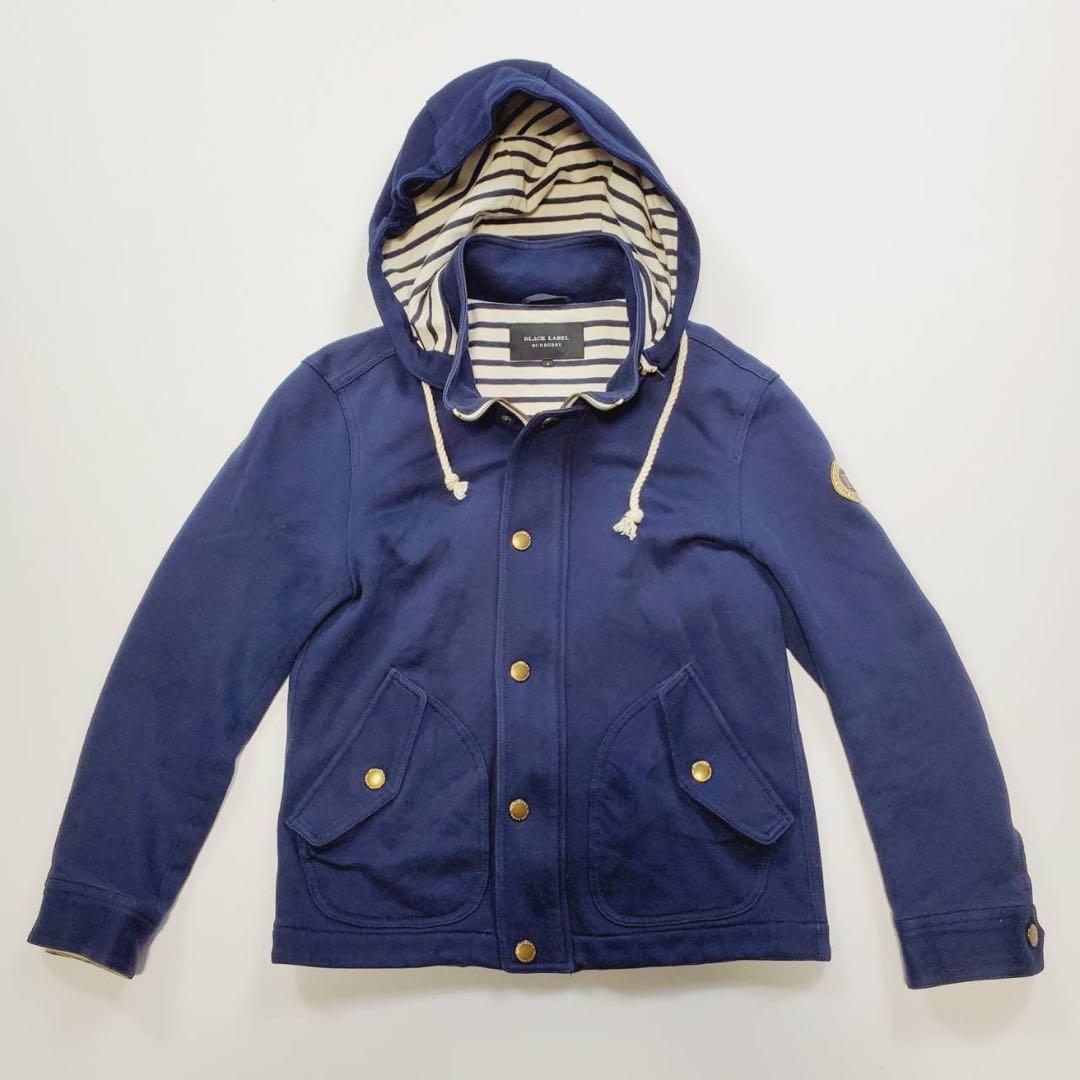 【希少】BURBERRY BLACKLABELマリンパーカー　金ボタン ワッペン