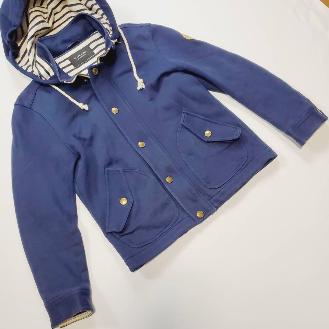 【希少】BURBERRY BLACKLABELマリンパーカー　金ボタン ワッペン