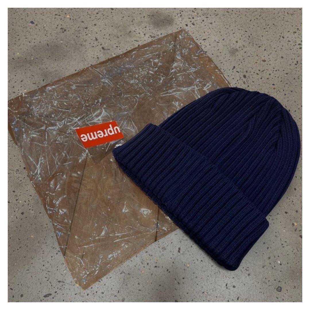 希少 新品 25SS Supreme Overdyed Beanie ネイビー